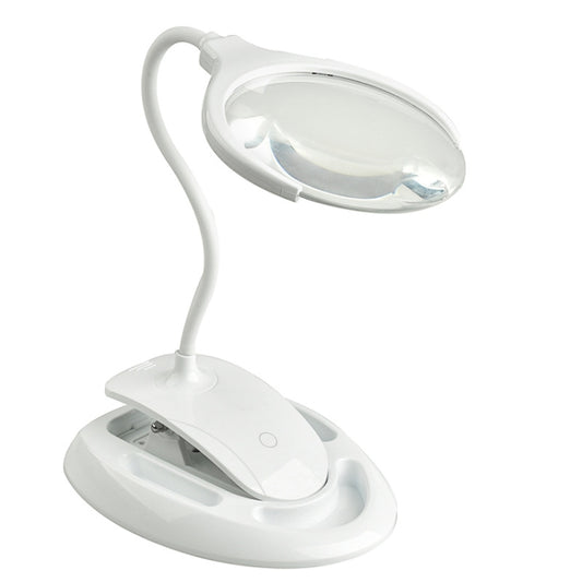 TS-9006 2.25X/5X USB Rechargeable Two-gears Brightness LED Light Desk Magnifier, 2.25X/5X