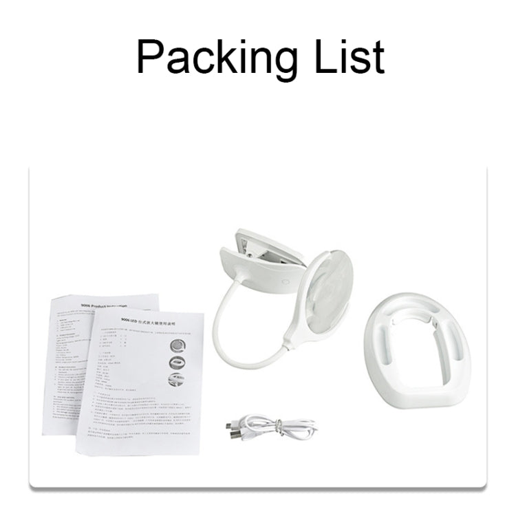 TS-9006 2.25X/5X USB Rechargeable Two-gears Brightness LED Light Desk Magnifier, 2.25X/5X