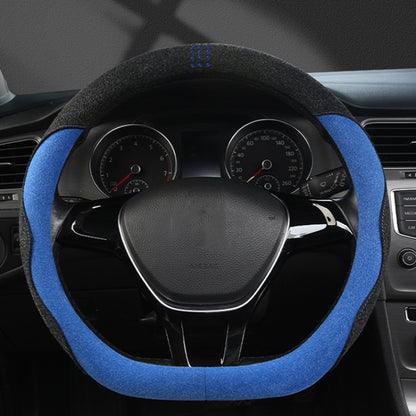 Turned Fur D Type Steering Wheel Cover, Turned Fur Black Blue, Turned Fur Gray, Turned Fur Carbon Gray, Turned Fur Black Red, Turned Fur Black Gray