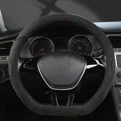 Turned Fur D Type Steering Wheel Cover, Turned Fur Black Blue, Turned Fur Gray, Turned Fur Carbon Gray, Turned Fur Black Red, Turned Fur Black Gray