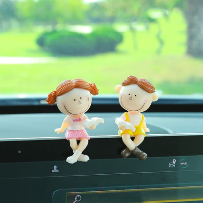 Car Ornament Ornament Lovely Kissing Couple Doll, Color:, Blue, Gray, Reading, Clever, Blue+Balloon, Blue+Blue White Balloon, Gray+Balloon, Gray+Gray Balloon, Reading+Balloon, Clever+Balloon, Stool Blue Couple, Stool Gray Couple, Stool Reading Couple