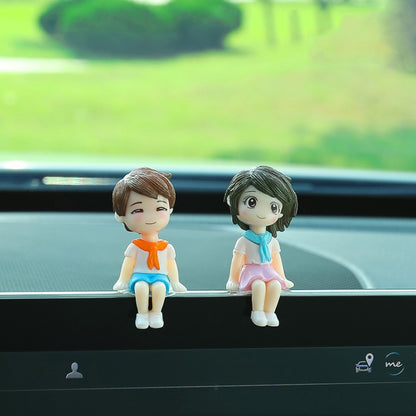 Car Ornament Ornament Lovely Kissing Couple Doll, Color:, Blue, Gray, Reading, Clever, Blue+Balloon, Blue+Blue White Balloon, Gray+Balloon, Gray+Gray Balloon, Reading+Balloon, Clever+Balloon, Stool Blue Couple, Stool Gray Couple, Stool Reading Couple