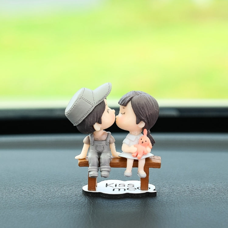 Car Ornament Ornament Lovely Kissing Couple Doll, Color:, Blue, Gray, Reading, Clever, Blue+Balloon, Blue+Blue White Balloon, Gray+Balloon, Gray+Gray Balloon, Reading+Balloon, Clever+Balloon, Stool Blue Couple, Stool Gray Couple, Stool Reading Couple