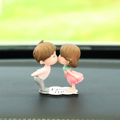 Car Ornament Ornament Lovely Kissing Couple Doll, Color:, Blue, Gray, Reading, Clever, Blue+Balloon, Blue+Blue White Balloon, Gray+Balloon, Gray+Gray Balloon, Reading+Balloon, Clever+Balloon, Stool Blue Couple, Stool Gray Couple, Stool Reading Couple
