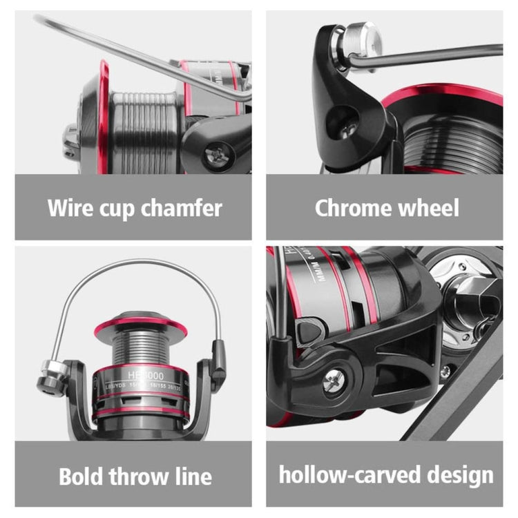 Fishing Reel Metal Spool Spinning Reel Durable Enhance Wheels For Saltwater or Freshwater, HB500