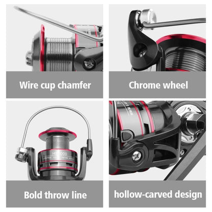 Fishing Reel Metal Spool Spinning Reel Durable Enhance Wheels For Saltwater or Freshwater, HB500
