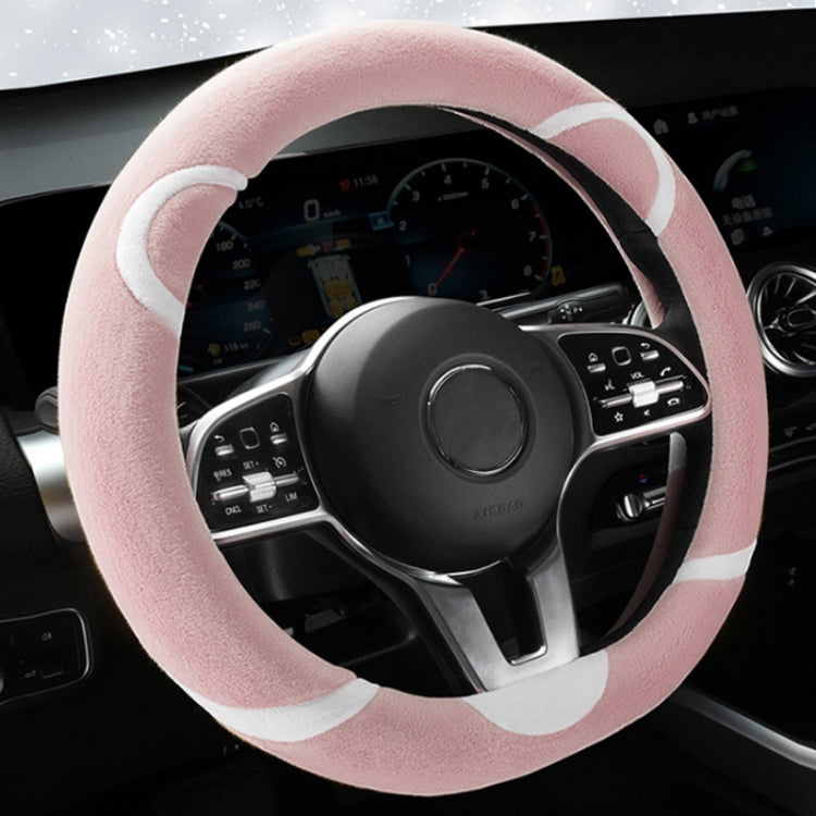 Car Steering Wheel Cartoon Short Fluff Handle Cover, 38cm