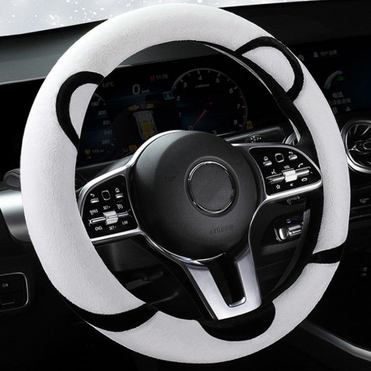 Car Steering Wheel Cartoon Short Fluff Handle Cover, 38cm