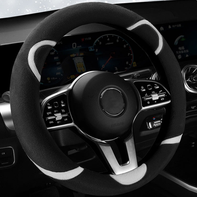 Car Steering Wheel Cartoon Short Fluff Handle Cover, 38cm