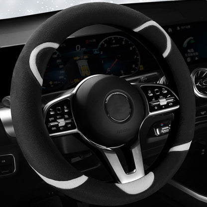 Car Steering Wheel Cartoon Short Fluff Handle Cover, 38cm