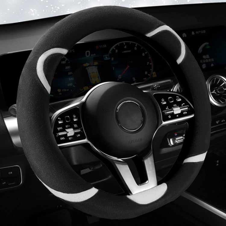 Car Steering Wheel Cartoon Short Fluff Handle Cover, 38cm