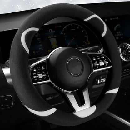 Car Steering Wheel Cartoon Short Fluff Handle Cover, 38cm