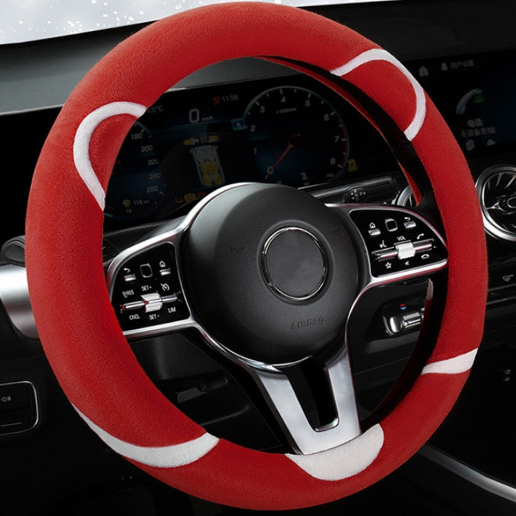 Car Steering Wheel Cartoon Short Fluff Handle Cover, 38cm