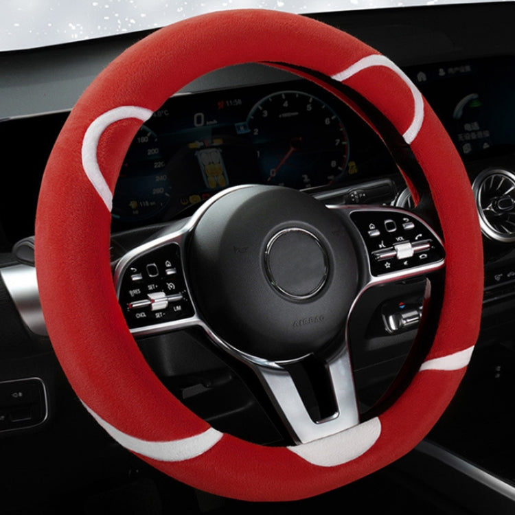 Car Steering Wheel Cartoon Short Fluff Handle Cover, 38cm
