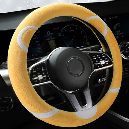 Car Steering Wheel Cartoon Short Fluff Handle Cover, 38cm