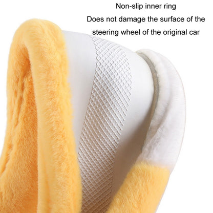 Car Steering Wheel Cartoon Short Fluff Handle Cover, 38cm