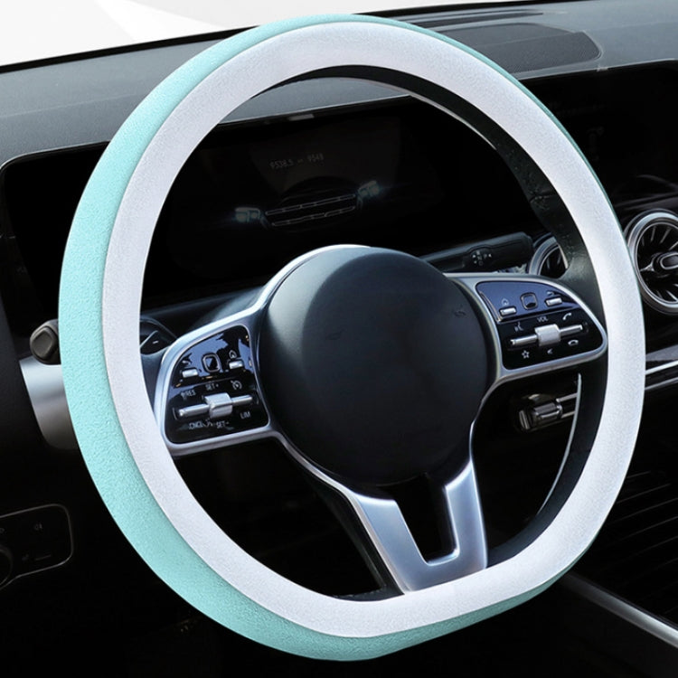 Car Steering Wheel Short Plush Winter Non-slip Grip Cover, 38cm
