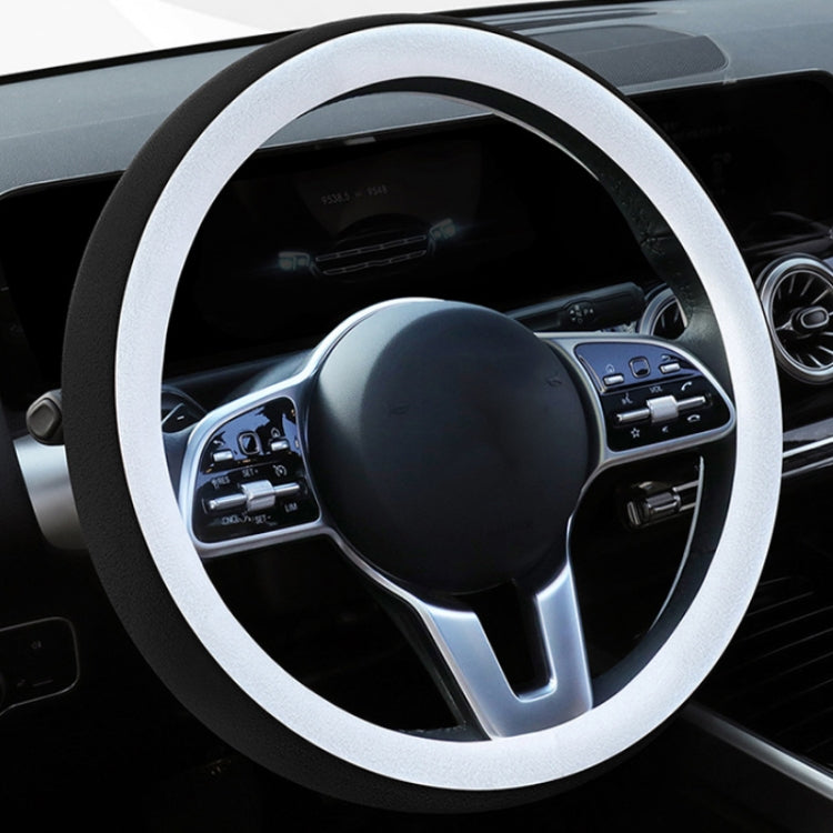 Car Steering Wheel Short Plush Winter Non-slip Grip Cover, 38cm