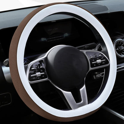 Car Steering Wheel Short Plush Winter Non-slip Grip Cover, 38cm