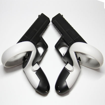 For Meta Quest 2 VR Controller 1pair Sturdy Shooting Handle Holder, Black