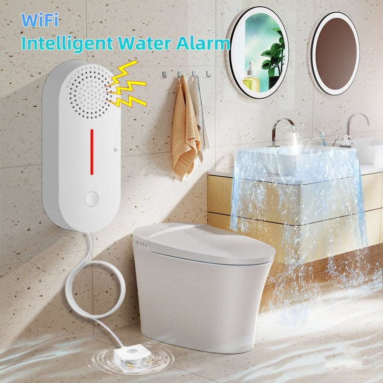 Tuya WIFI Sound and Light Water Immersion Alarm Leak Sensor Overflow Alarm Detector, Overflow Alarm Detector