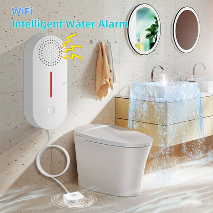 Tuya WIFI Sound and Light Water Immersion Alarm Leak Sensor Overflow Alarm Detector, Overflow Alarm Detector