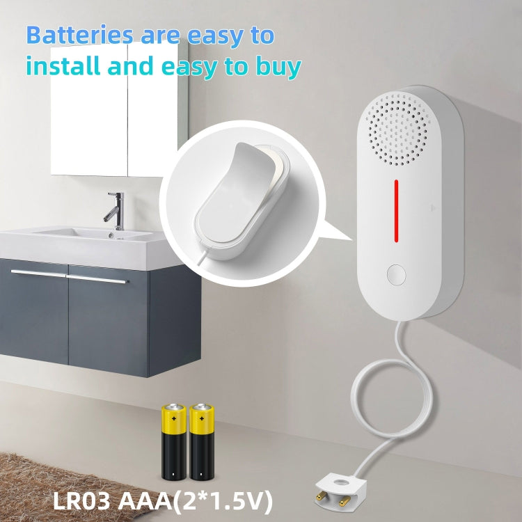 Tuya WIFI Sound and Light Water Immersion Alarm Leak Sensor Overflow Alarm Detector, Overflow Alarm Detector