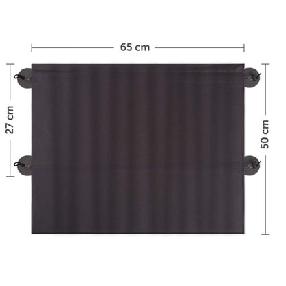 Car Side Window Privacy Blackout Heat Insulation Sunshade, 27x65x50 cm(Black)