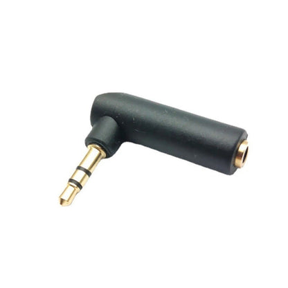 3.5mm Elbow Male to Female Dual Channel Headphone Audio Adapter, Gold Plated