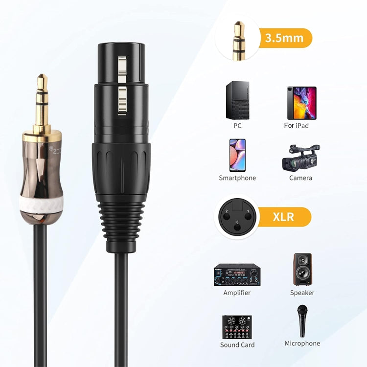 3.5mm To Caron Female Sound Card Microphone Audio Cable, Length:, 0.5m, 1m, 1.5m, 2m, 3m, 5m, 10m, 15m