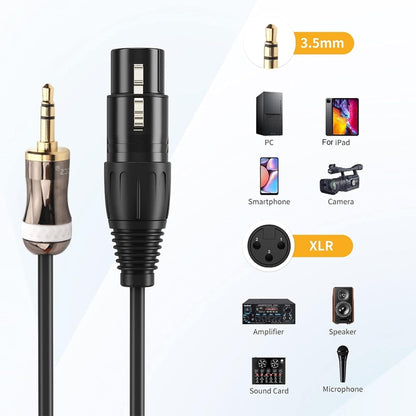 3.5mm To Caron Female Sound Card Microphone Audio Cable, Length:, 0.5m, 1m, 1.5m, 2m, 3m, 5m, 10m, 15m