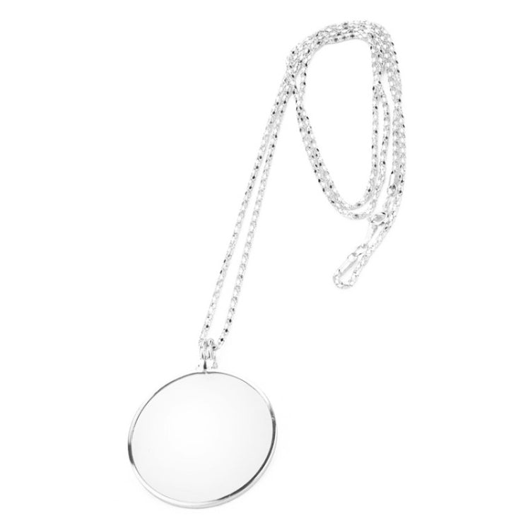 Metal Chain Round Expansion Mirror Glass Lens Necklace Magnifier, Round Necklace (Gold), Round Necklace (Silver)