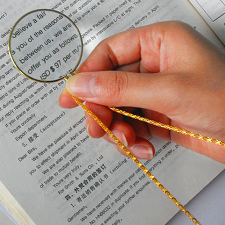 Metal Chain Round Expansion Mirror Glass Lens Necklace Magnifier, Round Necklace (Gold), Round Necklace (Silver)