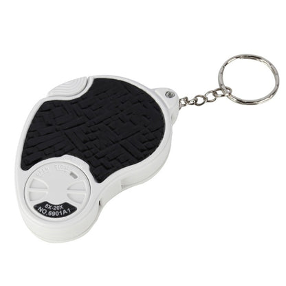 6901A 8X 20X Double Lens Folding Magnifier With LED Lamp and Keychain, Double Lens  8X 20X (Silver), Double Lens  8X 20X (Black)