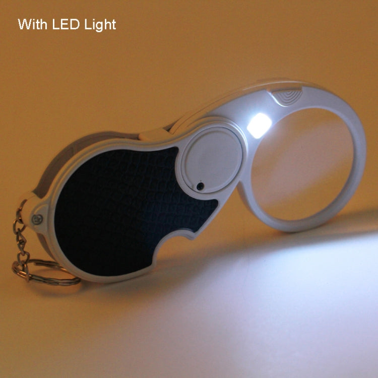 6901A 8X 20X Double Lens Folding Magnifier With LED Lamp and Keychain, Double Lens  8X 20X (Silver), Double Lens  8X 20X (Black)