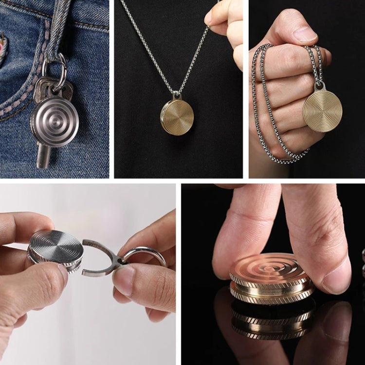 Decompression Pendant Gyro Pendant Necklace Key Chain Reduce Pressure Toy, Stainless Steel Large Ripple, Stainless Steel Fine Ripple, Stainless Steel Spiral Pattern, Brass Large Ripple, Brass Fine Ripple, Brass Spiral Pattern