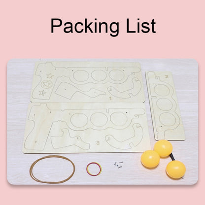 Wooden DIY Table Tennis Elastic Model Children Physical Science Experiment Assembly Toy, Elastic Model
