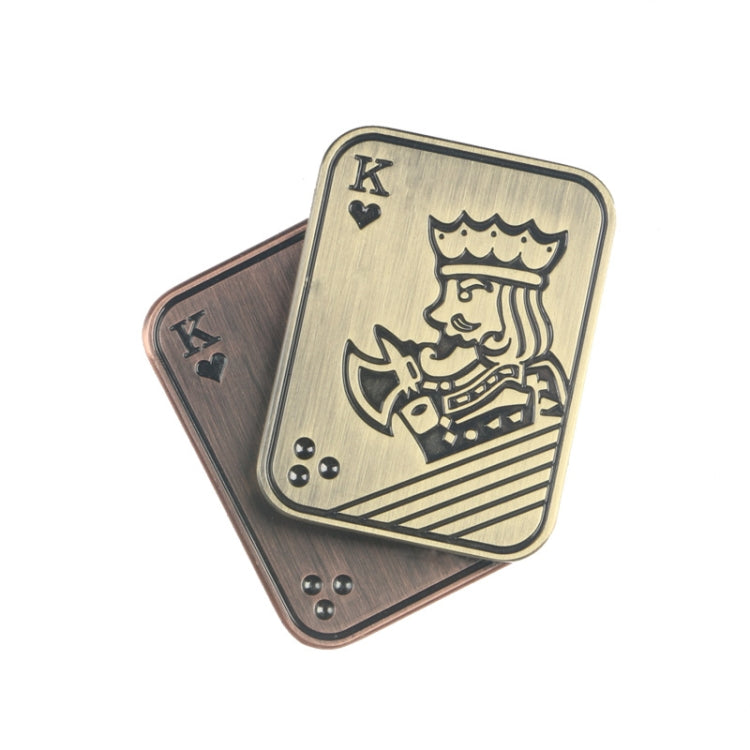 Poker Magnetic Metal Slider Stress Relief Toy EDC Top Spinning Poker Toys Decompress, Bronze, Silver