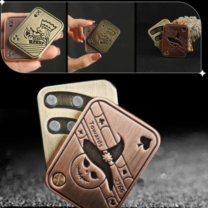 Poker Magnetic Metal Slider Stress Relief Toy EDC Top Spinning Poker Toys Decompress, Bronze, Silver