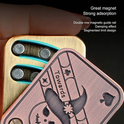 Poker Magnetic Metal Slider Stress Relief Toy EDC Top Spinning Poker Toys Decompress, Bronze, Silver