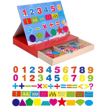 Drawer Type Double-sided Drawing Board Puzzle Magnetic Cartoon Dress Up Wooden Toys