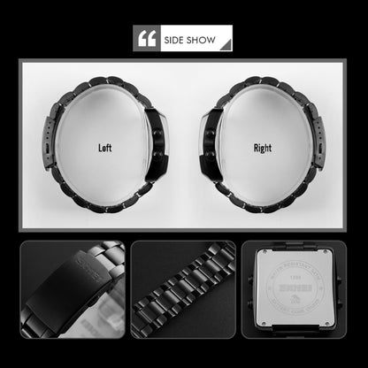 SKMEI 1369 Retro Waterproof Gold Watch Men Steel Belt Luminous Square Watch, 1369 Silver, 1369 Black, 1369 Rose Gold, 1369 Gold