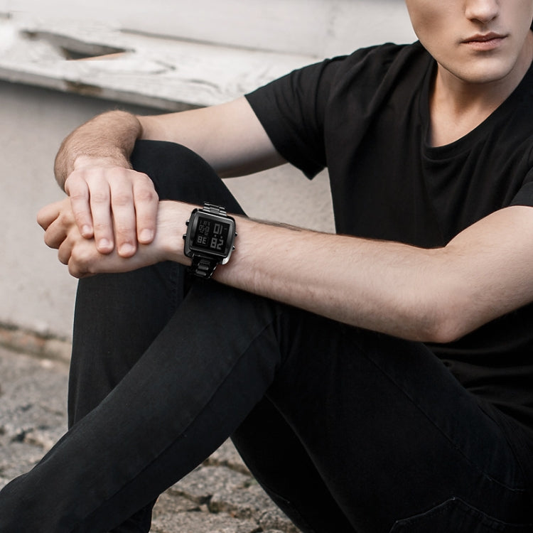 SKMEI 1369 Retro Waterproof Gold Watch Men Steel Belt Luminous Square Watch, 1369 Silver, 1369 Black, 1369 Rose Gold, 1369 Gold