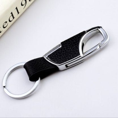 3pcs Men Car PU+Metal Keychain Waist Hanging Key Ring, PU+Metal