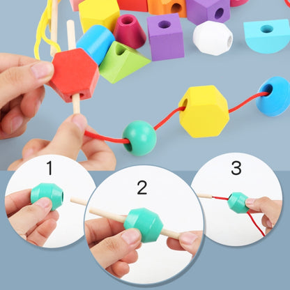 Geometric Shape Matching Building Blocks String Beads Sensory Integration Toys, Geometric Shape