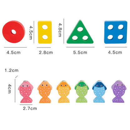 2-in-1 3D Magnetic Fishing Column Shape Matching Wooden Toys,Style:, MZM, DQ, CC