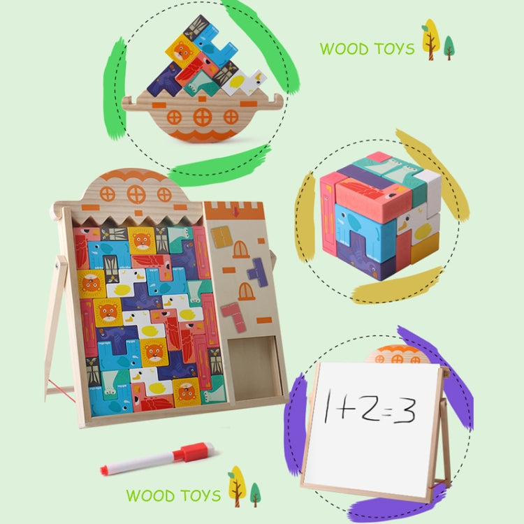 Children Multifunctional Block Puzzle Stacking Building Blocks Board Game Toys, Block Puzzle