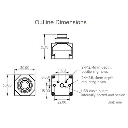 Waveshare PS5268 2MP USB Camera Module 120dB High Dynamic Range, USB2.0 Port, Rolling Shutter, PS5268