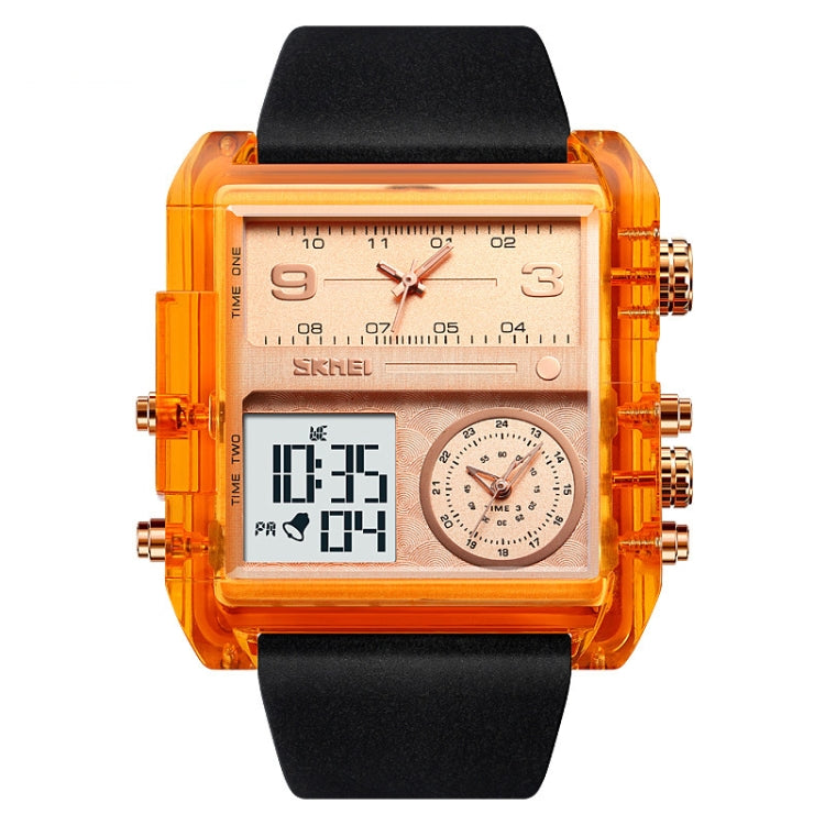 SKMEI 2020 Square Large Dial Triple Movement Men Sports Watch, 2020 Transparent White, 2020 Silver Shell Black Belt Black Machine, 2020 Silver Shell Brown Belt Black Machine, 2020 Black Shell Black Belt White Machine, 2020 Amber