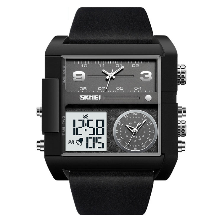 SKMEI 2020 Square Large Dial Triple Movement Men Sports Watch, 2020 Transparent White, 2020 Silver Shell Black Belt Black Machine, 2020 Silver Shell Brown Belt Black Machine, 2020 Black Shell Black Belt White Machine, 2020 Amber